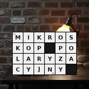 Hasło krzyżówkowe mikroskop optyczny - mikroskop polaryzacyjny – rozwiązanie, synonimy, podpowiedzi i definicje krzyżówkowe